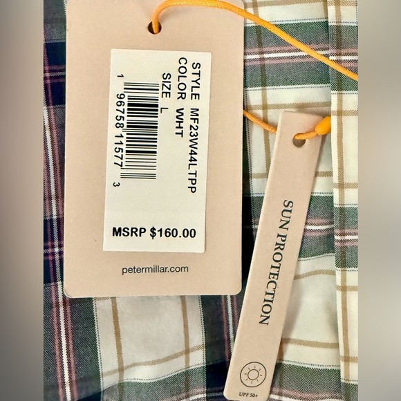 NWT Peter Millar Summer Comfort Long Sleeve Button Down UPF 50+ Protection Sz L - Picture 6 of 10